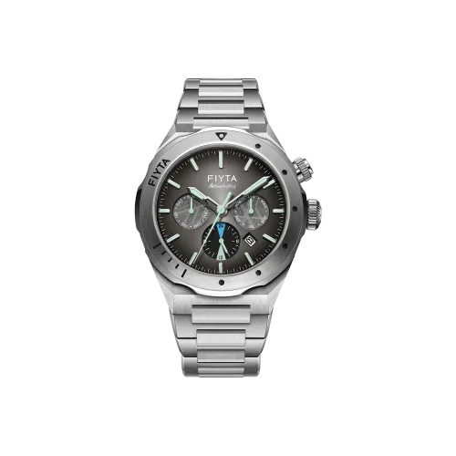 Fiyta Aerospace Automatic Mechanical Movement Stainless Steel Watchband Watch Men's Watches Black Dial