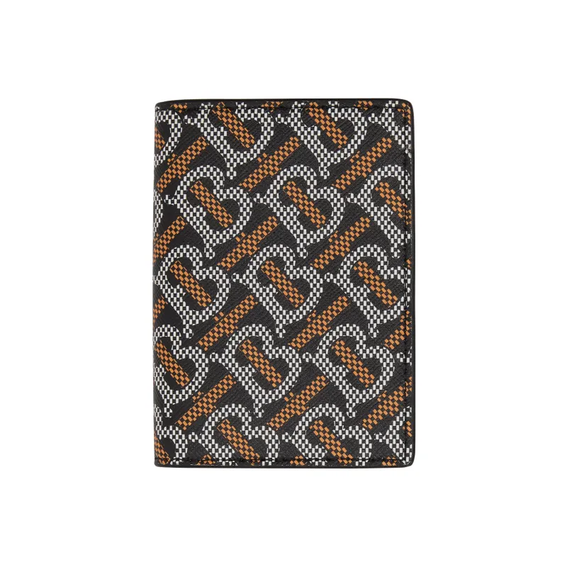 Burberry Leather Card Holder Men's Black/Orange-0