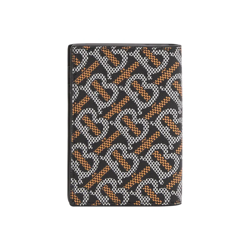 Burberry Leather Card Holder Men's Black/Orange-2