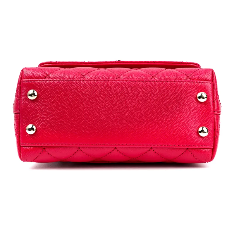 CHANEL Coco Handle Calfskin Shoulder Bag, Crossbody Bag, Handbag Mini Women's Red-3