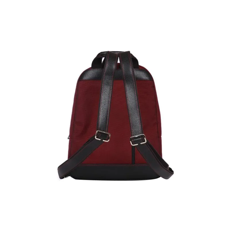 LONGCHAMP Le Foulonné Fabric With Leather Backpack Unisex Dark Red-3