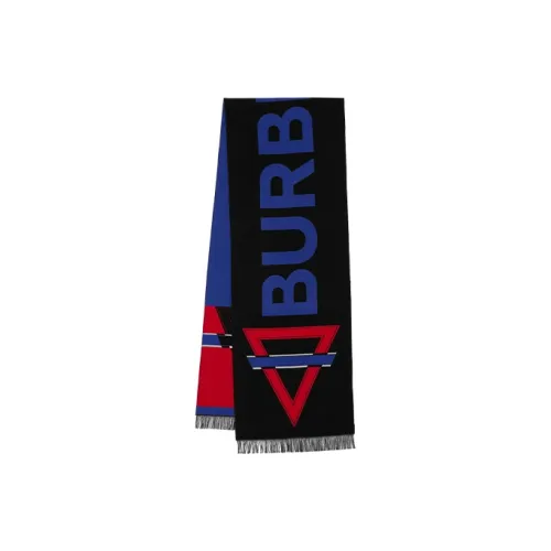 Burberry Logo jacquard tassel Wool scarf Multicolor