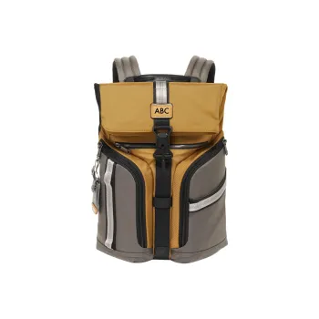 TUMI Alpha Bravo Elastic Nylon Backpack Men's Gold Brown