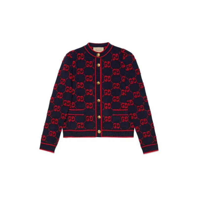 GUCCI Gg Jacquard Wool Bouclé Cardigan-0