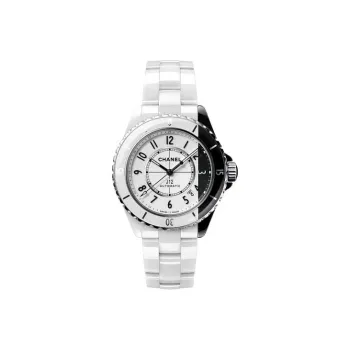 CHANEL Wrist Watch Automatic Mechanical Movement Ceramic Strap White Dial Unisex