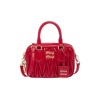MIU MIU Leather Shoulder Bag, Crossbody Bag, Handbag Small Size Women's Red