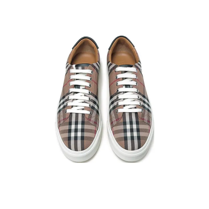 Burberry Check Print Low-Top Sneaker Dark Brown-3