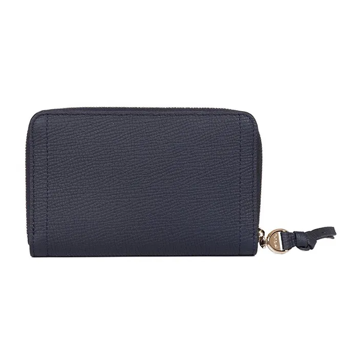 LONGCHAMP Le Foulonné Leather Card Holder Medium Size Unisex Dark Blue-2
