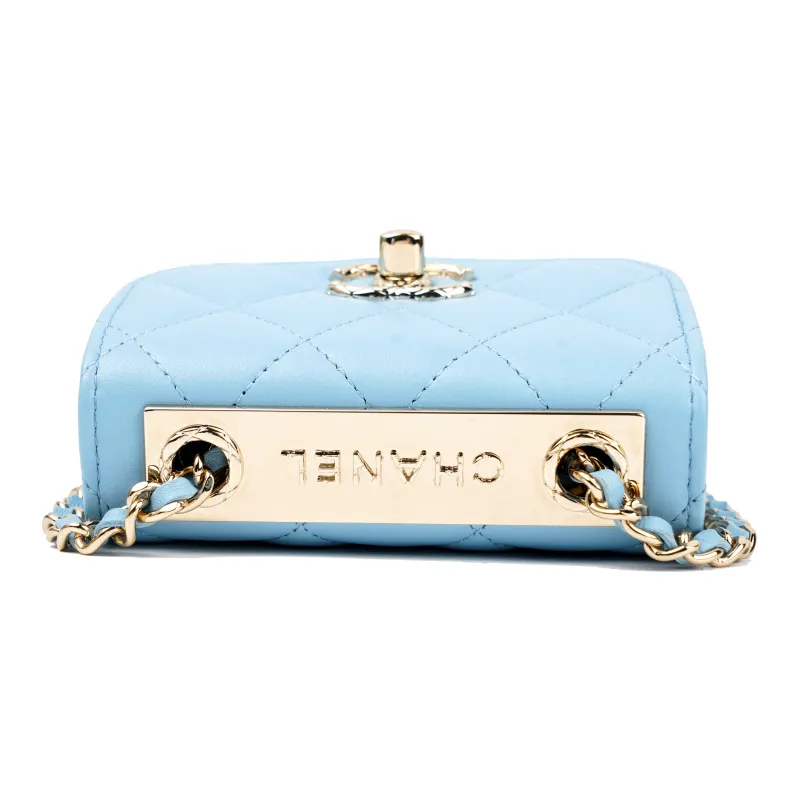 CHANEL Trendy Cc Sheepskin Shoulder Bag, Crossbody Bag Mini Women's Light Blue-2