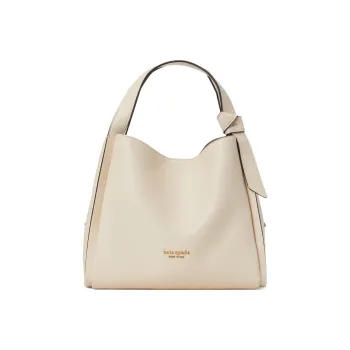 Kate Spade Knott Pebbled Cow Leather Shoulder Bag Crossbody Bag Handbag Medium Size Women's Cow Milk White