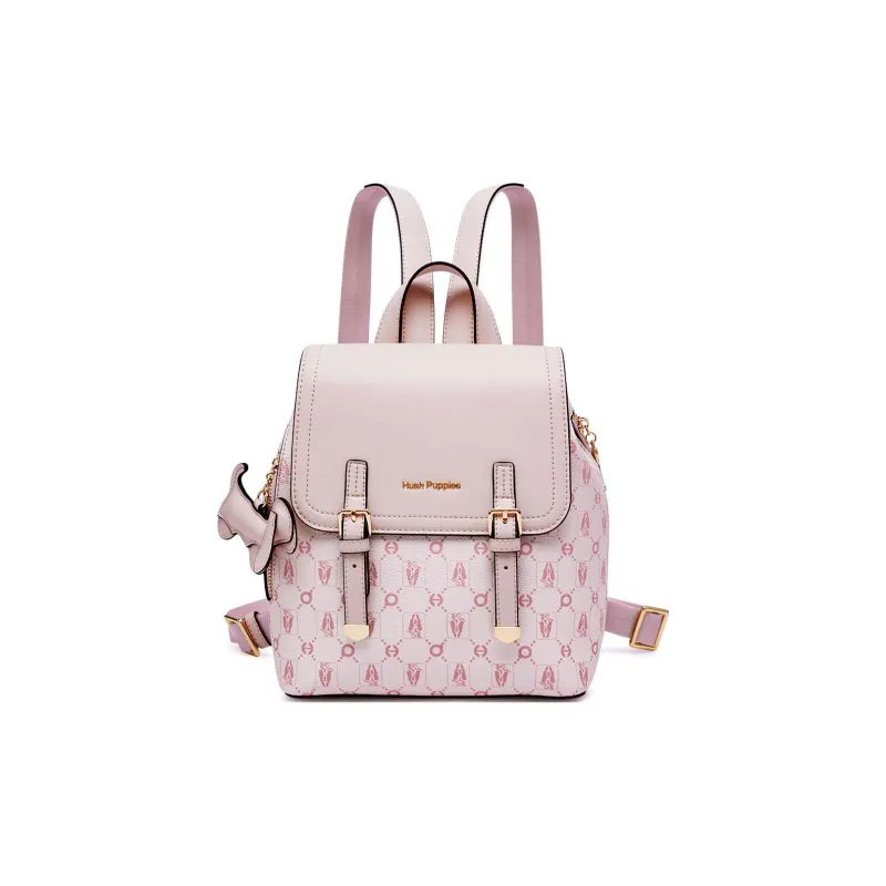 Hush Puppies Synthetic Leather Backpack Women's Gradient Pink/Mist Blue/Gray Apricot-4