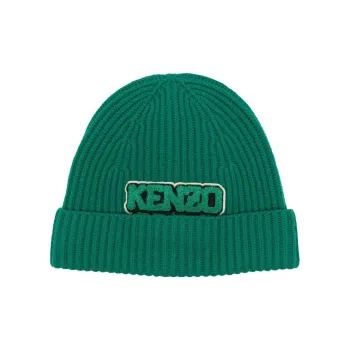KENZO Logo Patch Knitted Beanie