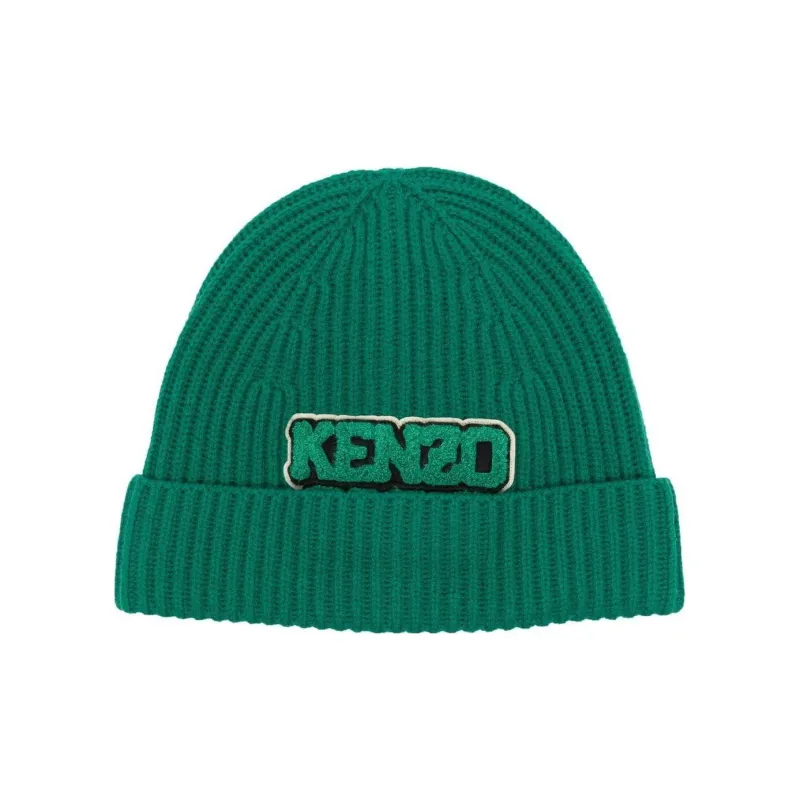 KENZO Logo Patch Knitted Beanie-0