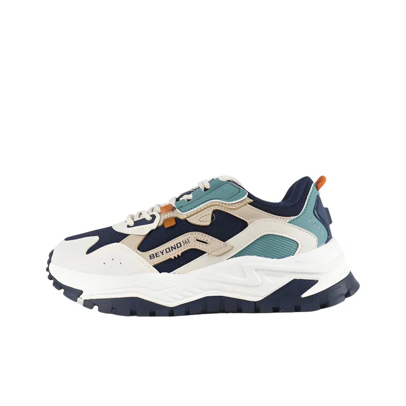 361° Cushioned Anti-Slip And Wear-Resistant Lightweight Low-Top Running Shoes Men's Brown Blue-0