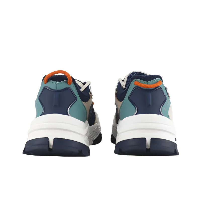 361° Cushioned Anti-Slip And Wear-Resistant Lightweight Low-Top Running Shoes Men's Brown Blue-3