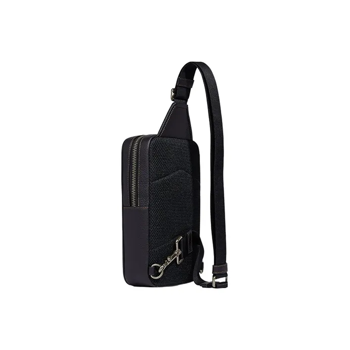 COACH Sullivan Coated Canvas With Pebbled Leather Shoulder Bag Crossbody Bag Small Size Men's Khaki-1