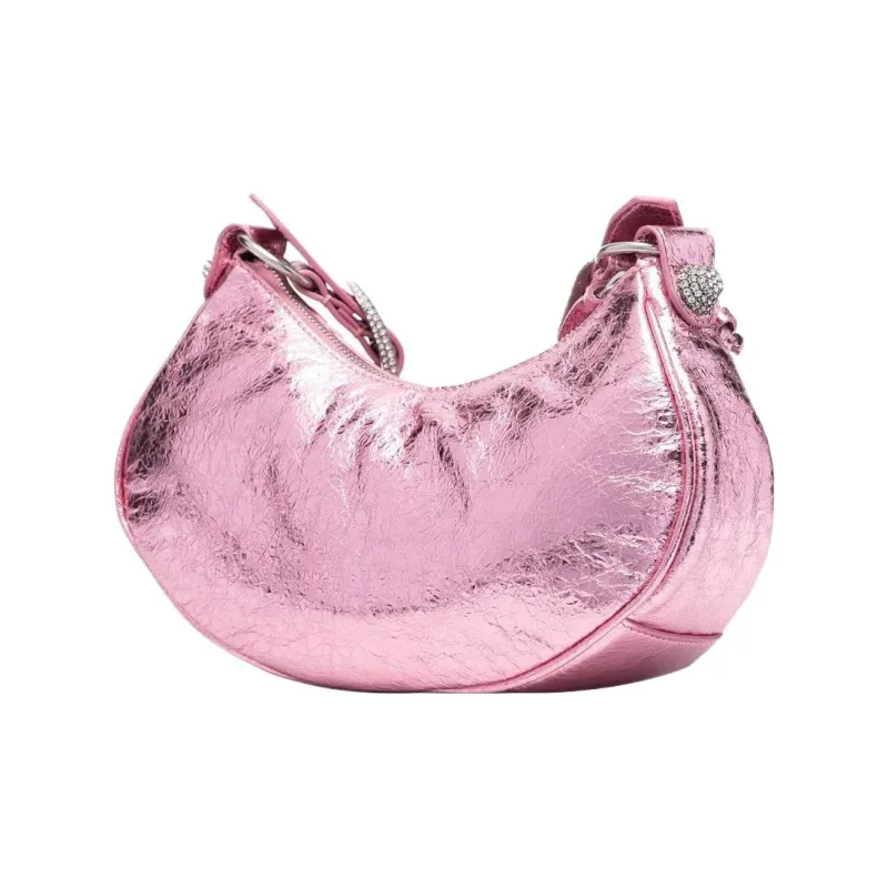 Balenciaga Le Cagole Polyurethane Dumpling Bag, Crescent Bag, Crossbody Bag, Shoulder Bag Mini Women's Pink-1