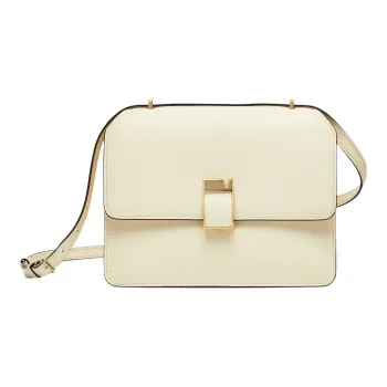 Valextra Calfskin Shoulder Bag, Crossbody Bag Women's Ecru