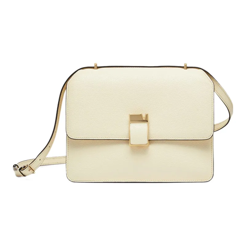 Valextra Calfskin Shoulder Bag, Crossbody Bag Women's Ecru-0