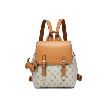 Hush Puppies Synthetic Leather Backpack Women's Gradient Pink/Mist Blue/Gray Apricot