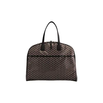 GOYARD MAYFAIR Canvas With Leather Handbag Unisex Black