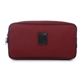 LONGCHAMP Boxford Fabric Handheld Toiletry Bag Large Size Unisex Dark Red