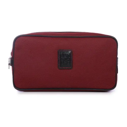 LONGCHAMP Boxford Fabric Handheld Toiletry Bag Large Size Unisex Dark Red