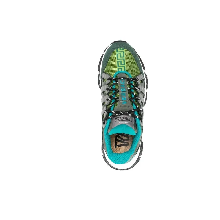 VERSACE Wear-Resistant Low-Top Sports Casual Shoes Men's Gray Green-4