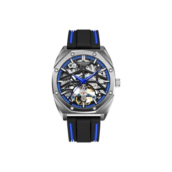 FAIRWHALE Pioneer Collection Men's Watch Automatic Mechanical Movement Rubber Strap Watch Men's Watches Cut Out Dial