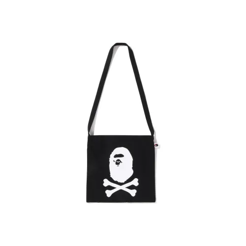 A BATHING APE Cotton Shoulder Bag Crossbody Bag Men's Black