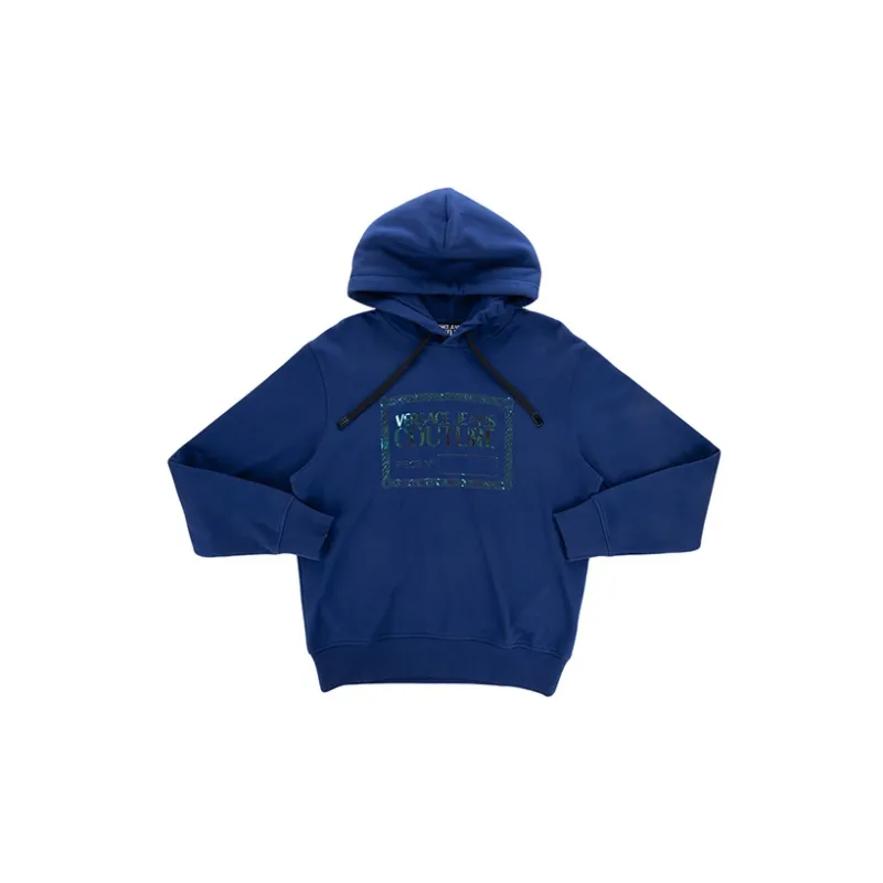 VERSACE JEANS COUTURE Logo Plaque Cotton Hoodie-4