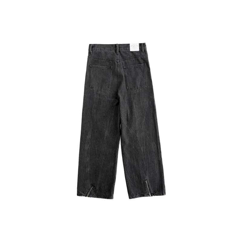 BLUELANDINC Wide Leg Jeans Women's Black Gray Color-1