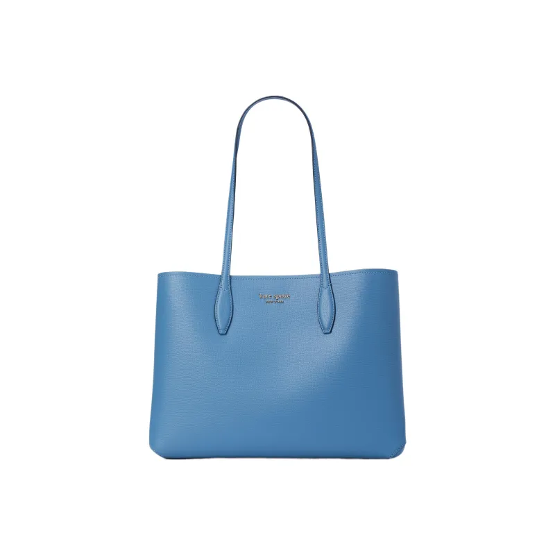 Kate Spade All Day Cross-Stitch Leather Tote Bag Shopping Bag Handbag Shoulder Bag Large Size Women's Manta Blue-0