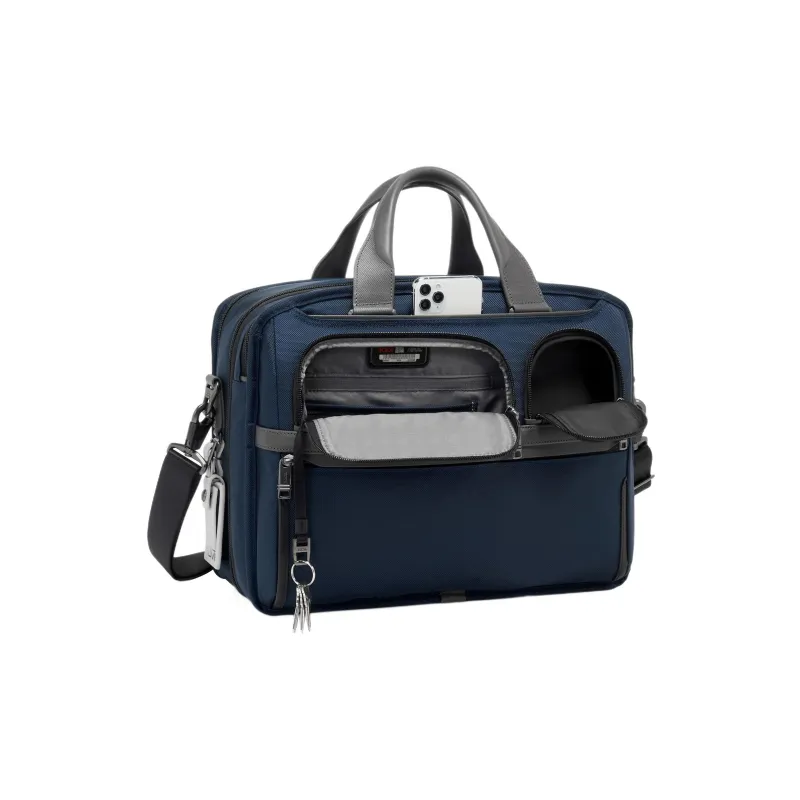 TUMI Laptop Bag Handbag Shoulder Bag Crossbody Bag Men's Marine Blue & Gray-1