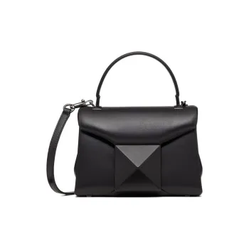 Valentino One Stud Sheepskin Shoulder Bag Crossbody Bag Handbag Mini Women's Black