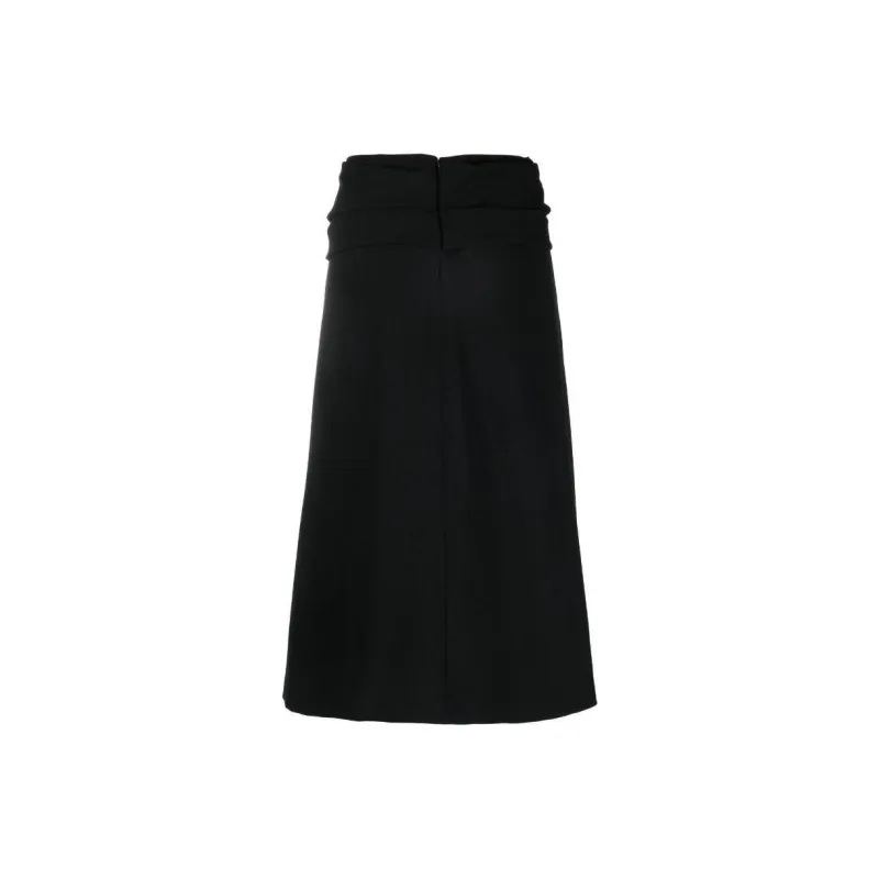 TOTEME Gathered-waist Crepe Midi Skirt-1