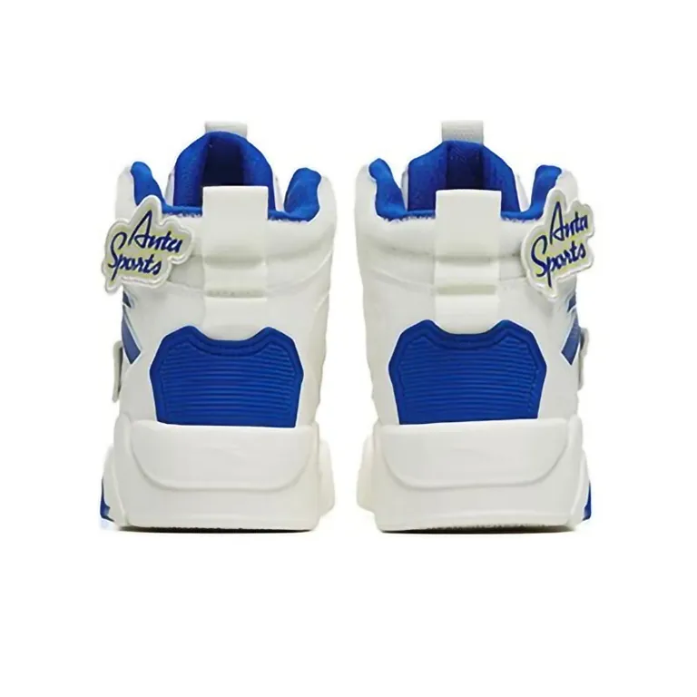 Anta Lieyan3.0 Lian Yang 3 Hook-and-Loop Slip-Resistant Cushioning Wear-Resistant High-Top Skateboard Shoes White Blue-4