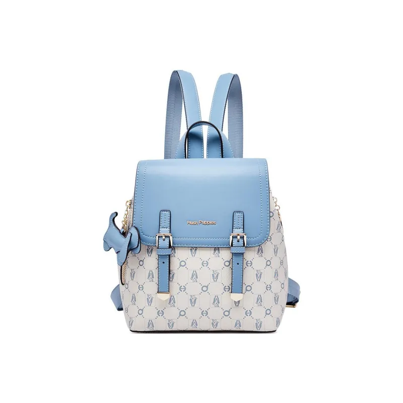 Hush Puppies Synthetic Leather Backpack Women's Gradient Pink/Mist Blue/Gray Apricot-8