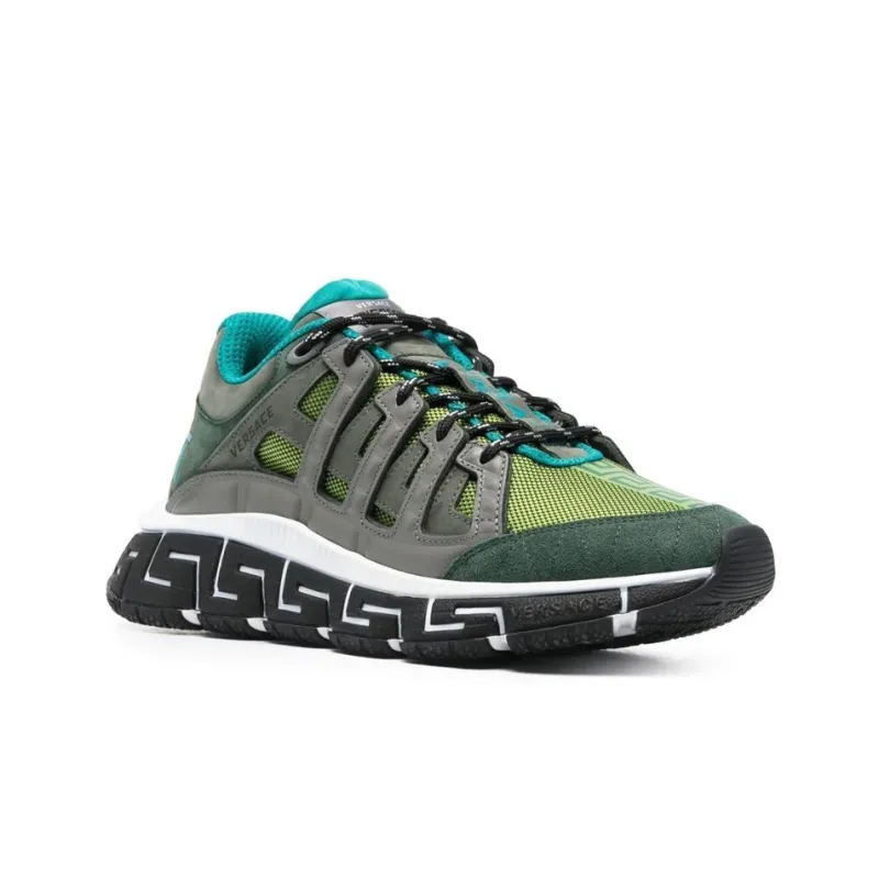 VERSACE Wear-Resistant Low-Top Sports Casual Shoes Men's Gray Green-2