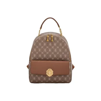 Hush Puppies Leather Travel Bags Backpack Regular Women's Khaki