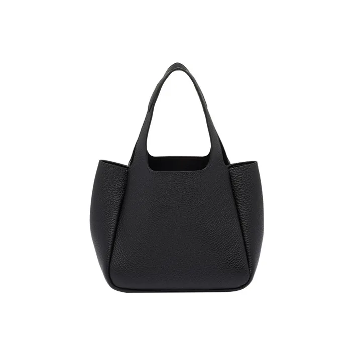 PRADA Cow Leather Litchi Grain Basket Bag, Tote, Bucket Bag, Shopping Bag Women's Black-1