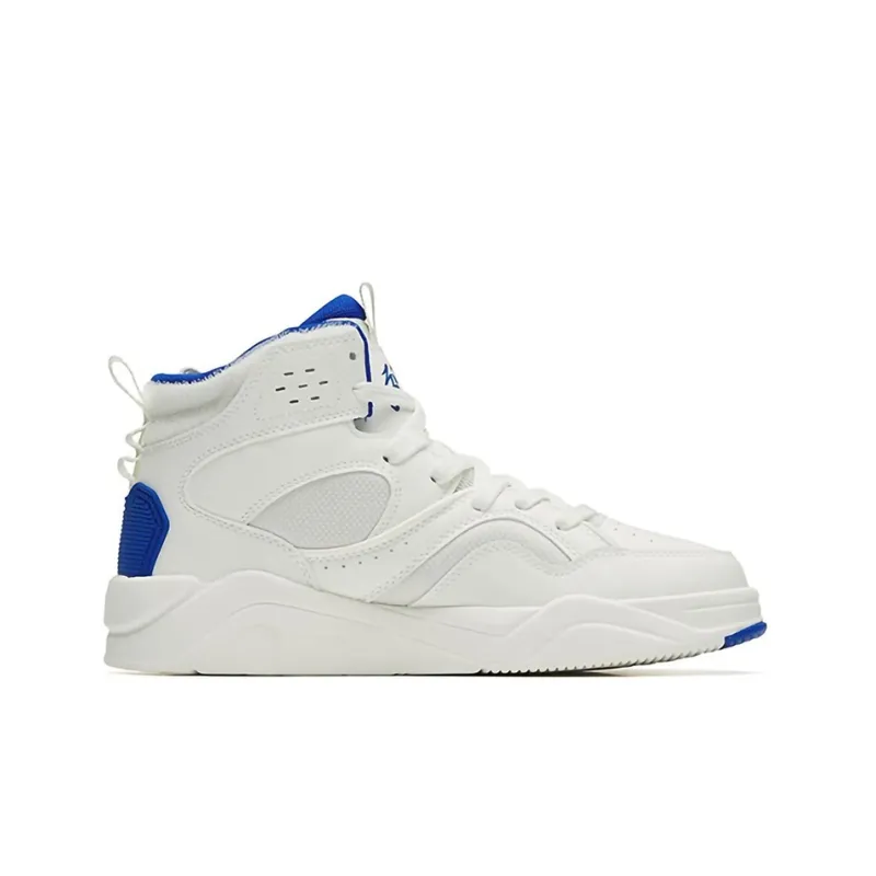 Anta Lieyan3.0 Lian Yang 3 Hook-and-Loop Slip-Resistant Cushioning Wear-Resistant High-Top Skateboard Shoes White Blue-1