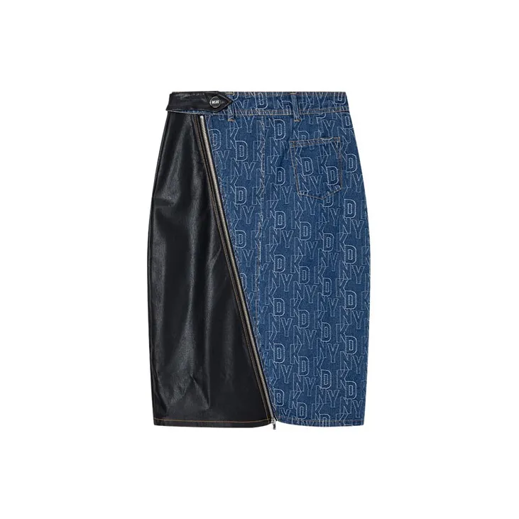 DKNY Denim Short Skirts Women's Dark Denim Blue-1