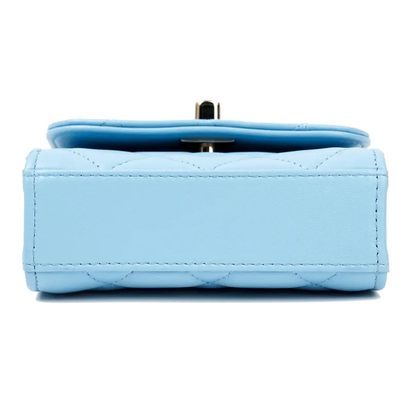 CHANEL Trendy Cc Sheepskin Shoulder Bag, Crossbody Bag Mini Women's Light Blue-3