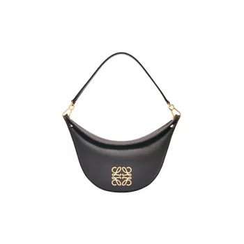 LOEWE Luna Cow Leather Hobo Bag, Handbag, Shoulder Bag Trumpets Women's Black/Gold