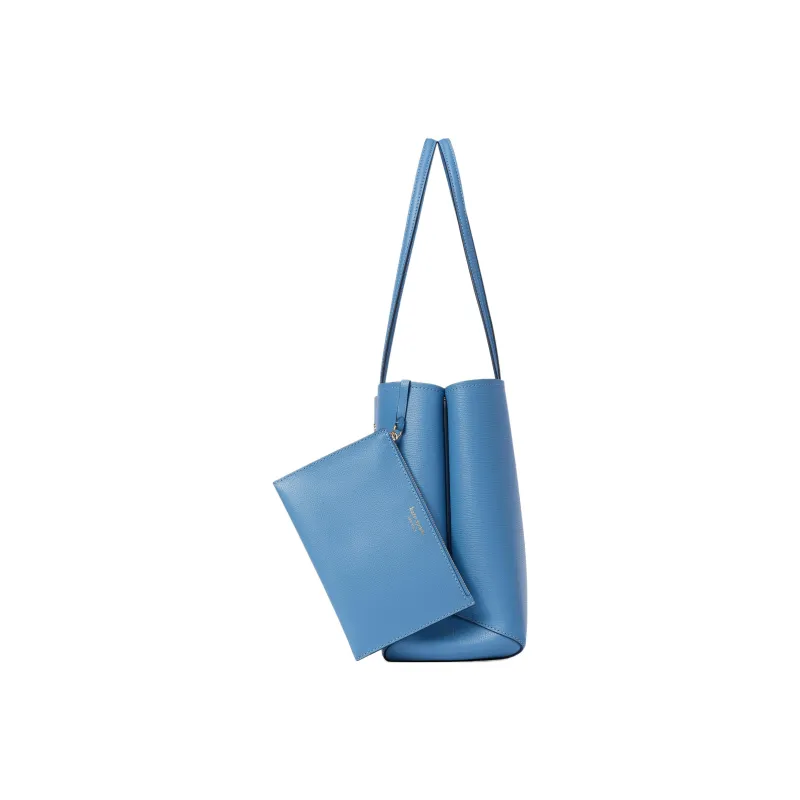 Kate Spade All Day Cross-Stitch Leather Tote Bag Shopping Bag Handbag Shoulder Bag Large Size Women's Manta Blue-2