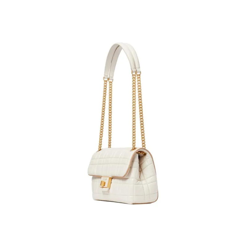 Kate Spade Sheepskin With Cow Leather Portable Crossbody Bag, Shoulder Bag Medium Size Women's Ivory White-1