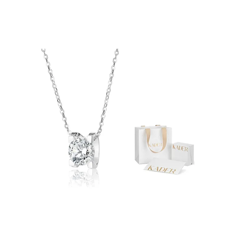 KADER S925 Silver Collarbone Chain Women's Silver White Goddess Zhen Xiang Box-0