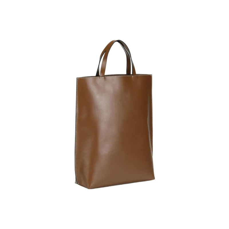 GANNI Leather Tote Bag Shopping Bag Shoulder Bag Crossbody Bag Handbag Women's Brown-1
