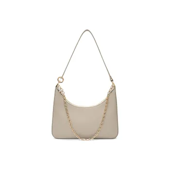 PEDRO Cow Leather Shoulder Bag Medium Size Women's Black/Dark Blue/Light Taupe